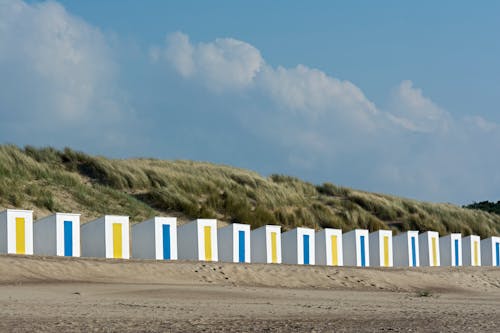 Colorful Beach Huts in Cadzand, Netherlands 
