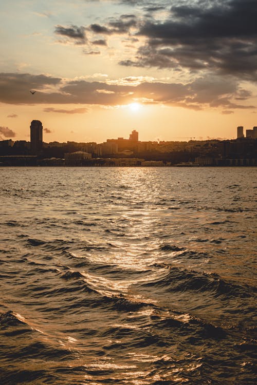 Free A Sunset at the Bosphorus Strait Stock Photo