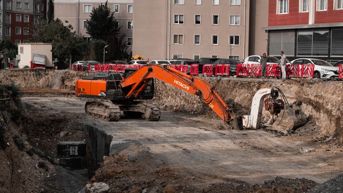 Bulldozer at a construction site