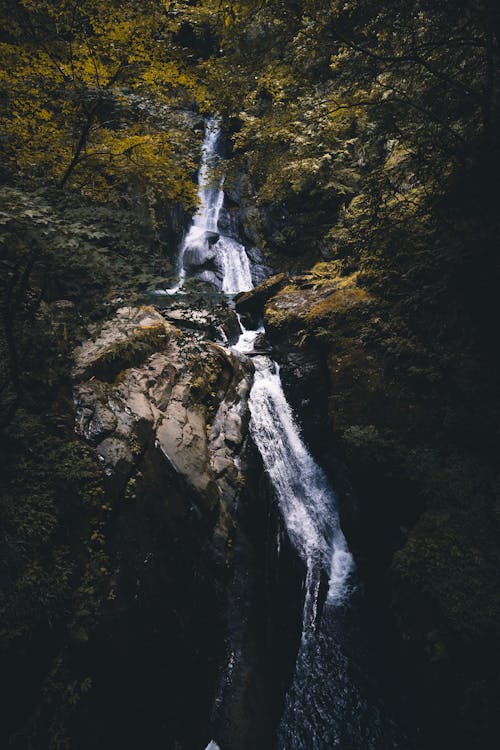 Waterfalls in Brown Rocky Mountain