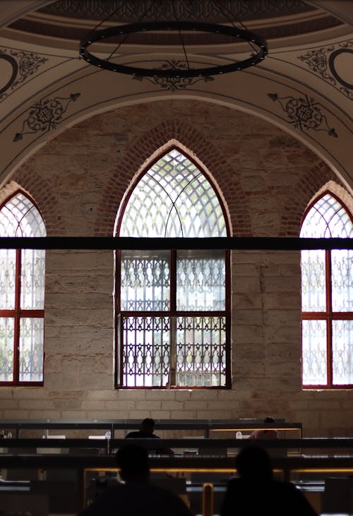 Arched Glass Window in the Church