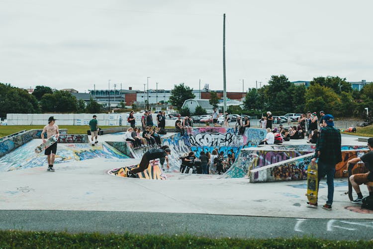 People Gathering On Skatepark