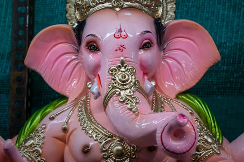 Lord Ganesha Statue in Close Up Shot