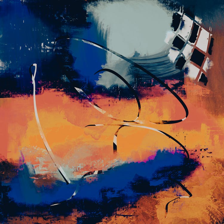 Blue And Orange Abstract Painting