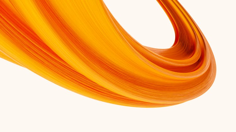 Yellow And Orange Swirl On A White Background