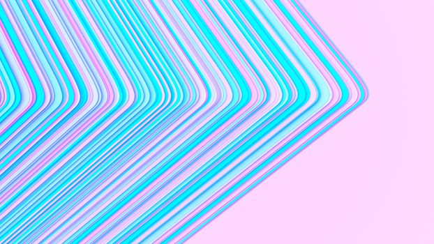 Vibrant abstract image featuring blue and pink curved lines on a pastel background.