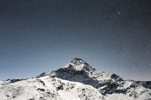 Snow Covered Mountain Under Blue Sky