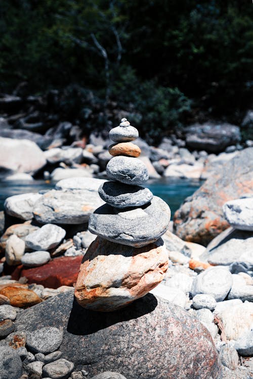 Gray and Brown Stone Stack