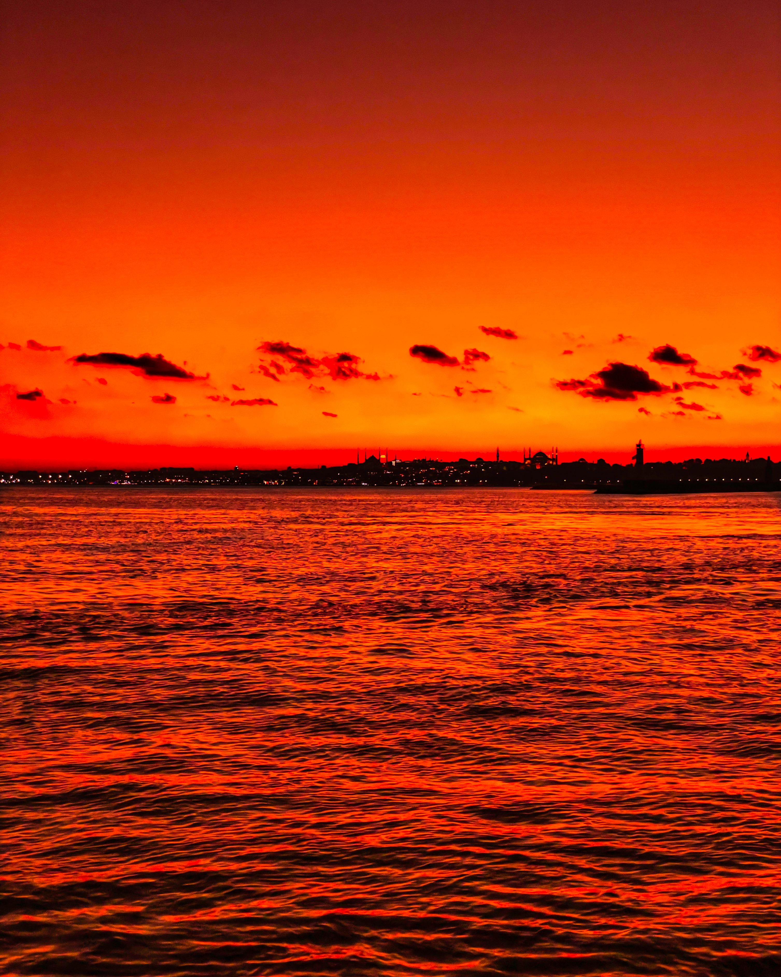 Red Sky with Clouds at Sunset · Free Stock Photo