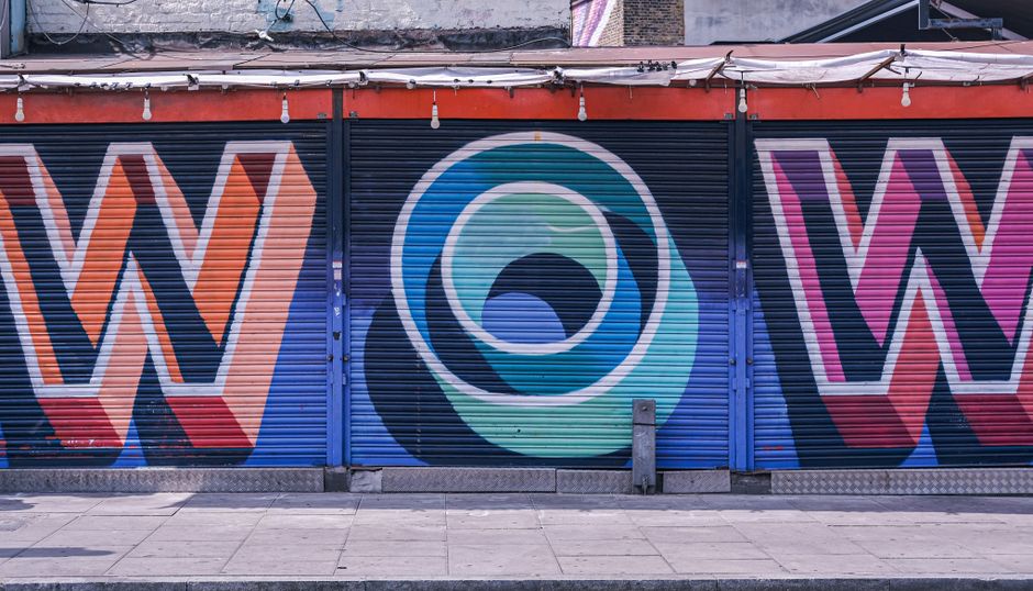 London shuttered storefront protest