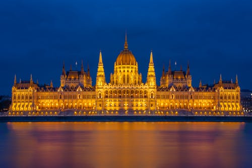 Hungarian Parliament Building Under Blue Sky