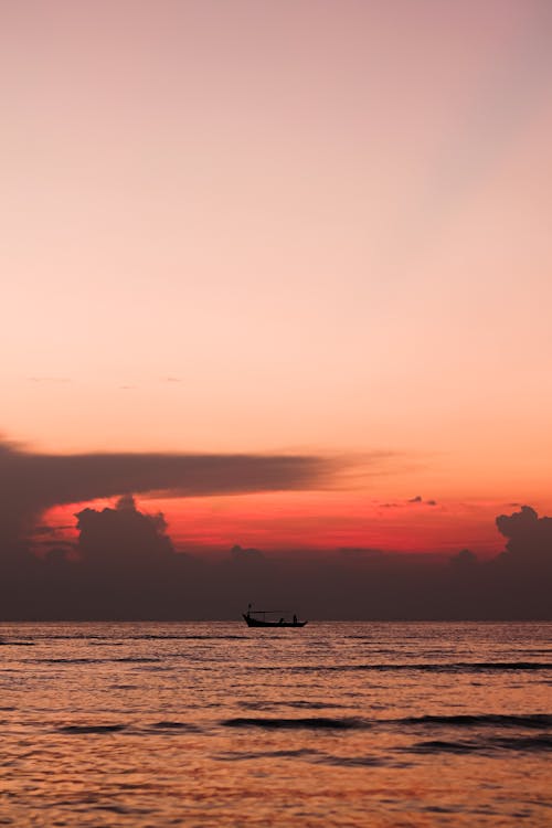 Beautiful Pink Sunset Over a Sea 