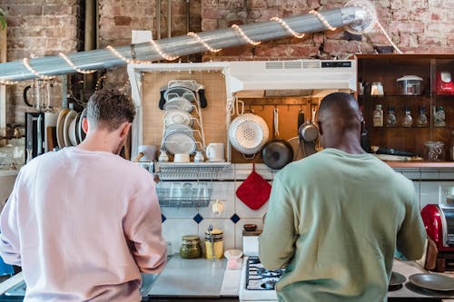 Men Cooking in a Kitchen 