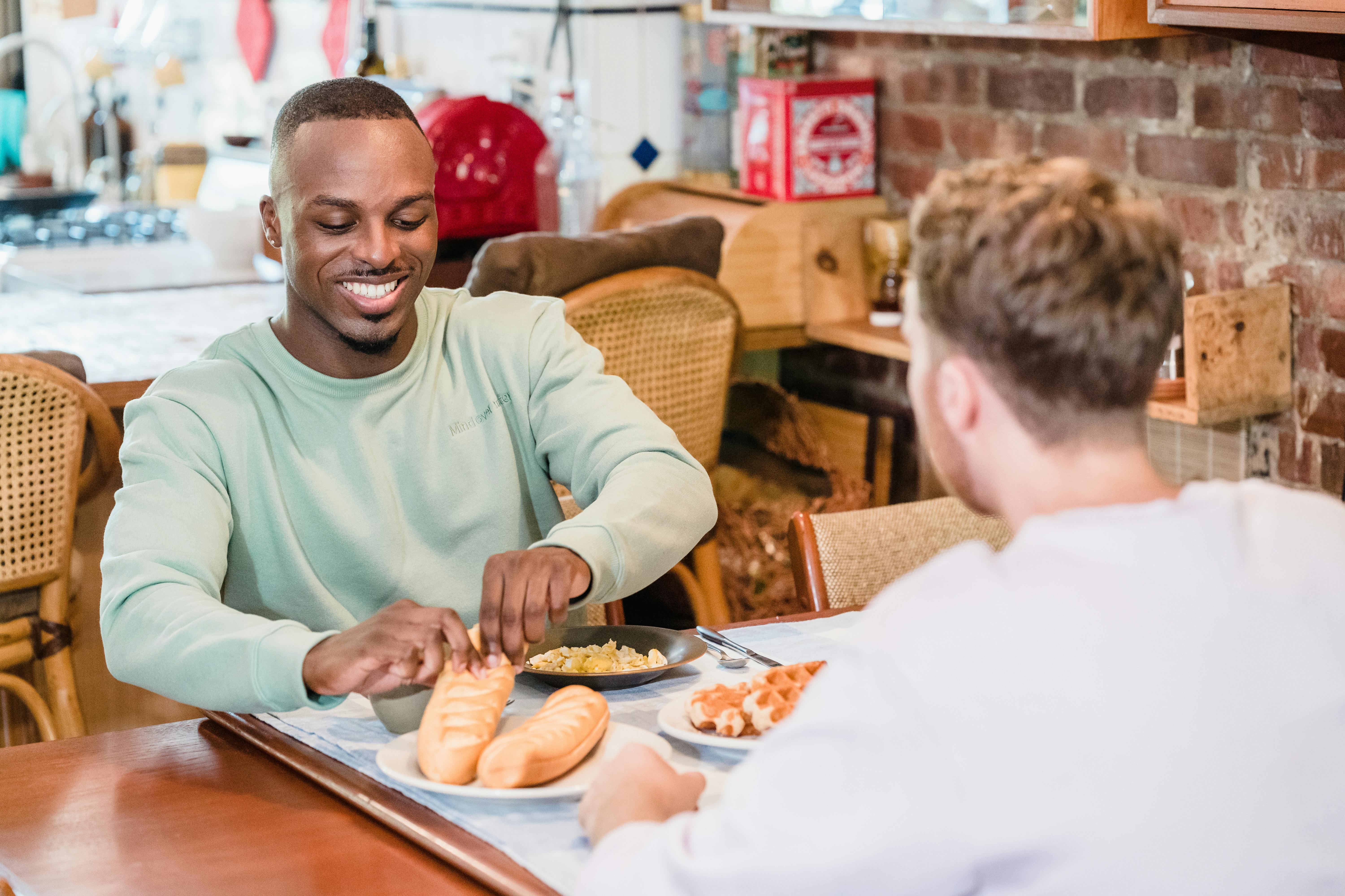 Free A Couple Eating Breakfast Stock Photo