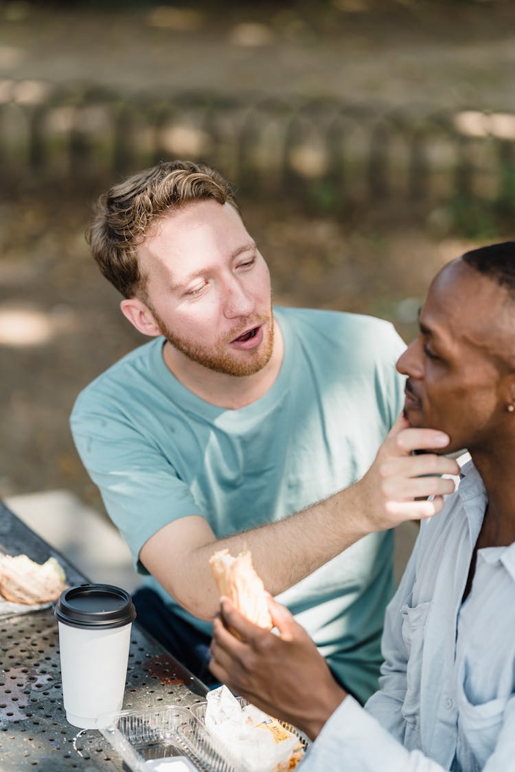 Couple Eating Lunch In Park