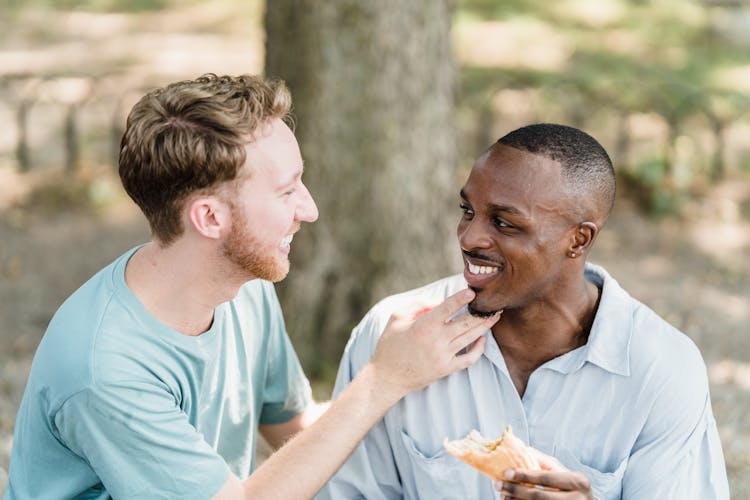 Couple Eating Lunch In Park