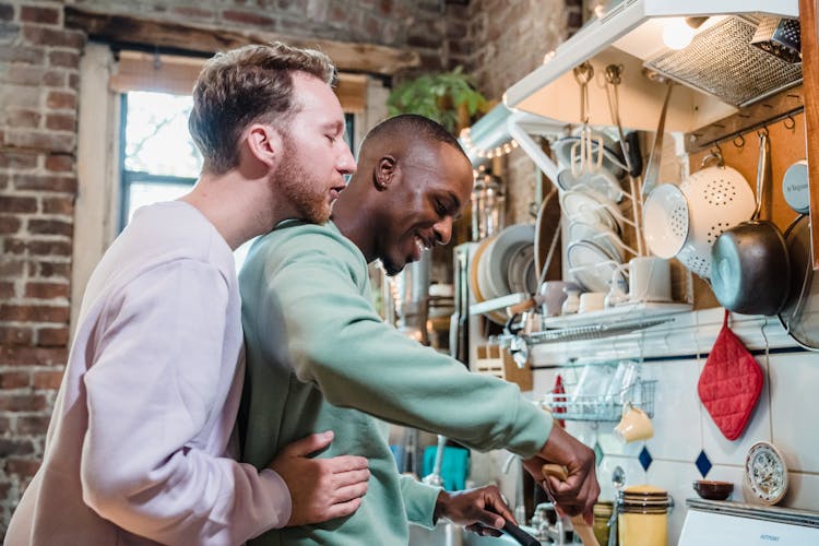 Happy Couple Cooking Together