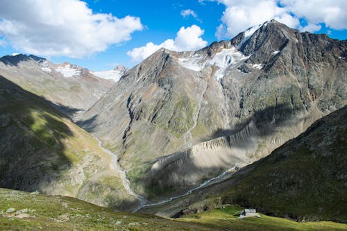 Free stock photo of alps, hut, mountains
