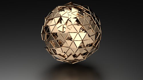 Free Metallic Triangles Shape in Sphere Stock Photo