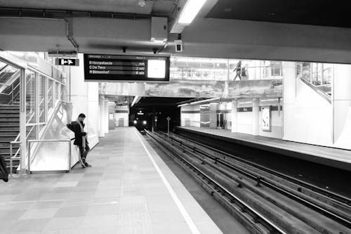 Passenger Waiting for a Train at the Subway station