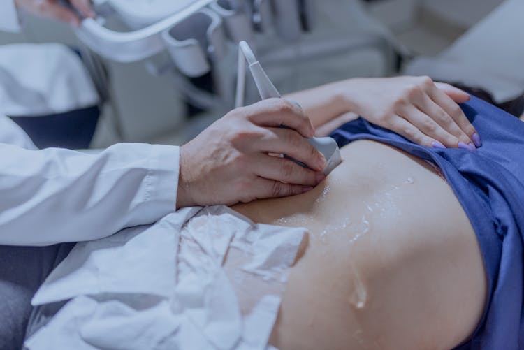 A Patient Having An Ultrasound Check-up 