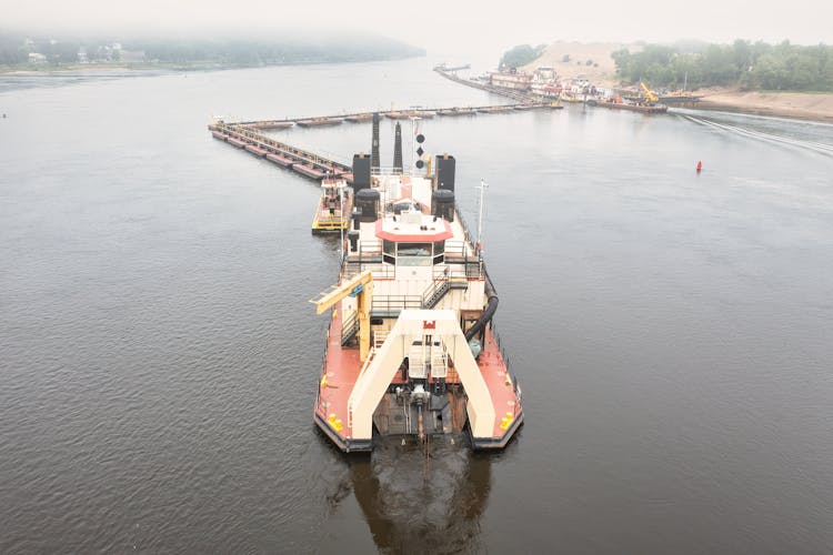 Barge On River