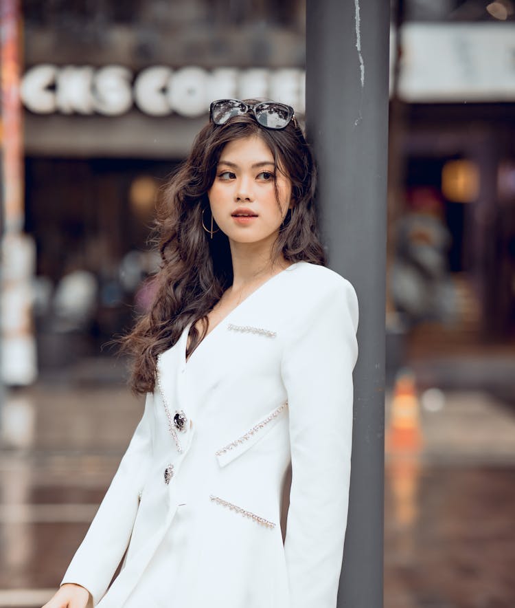 Stylish Young Woman Posing Outdoors