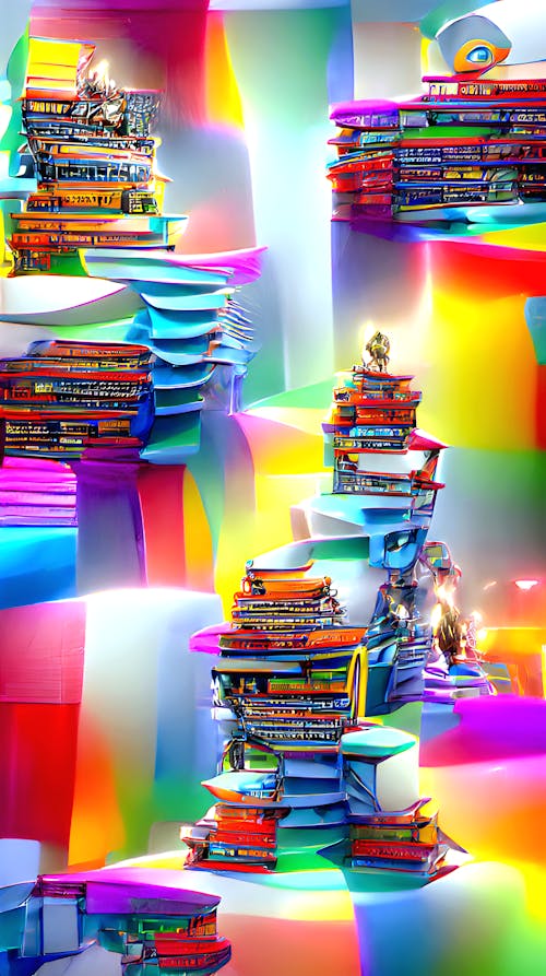 Colorful Stacks of Books
