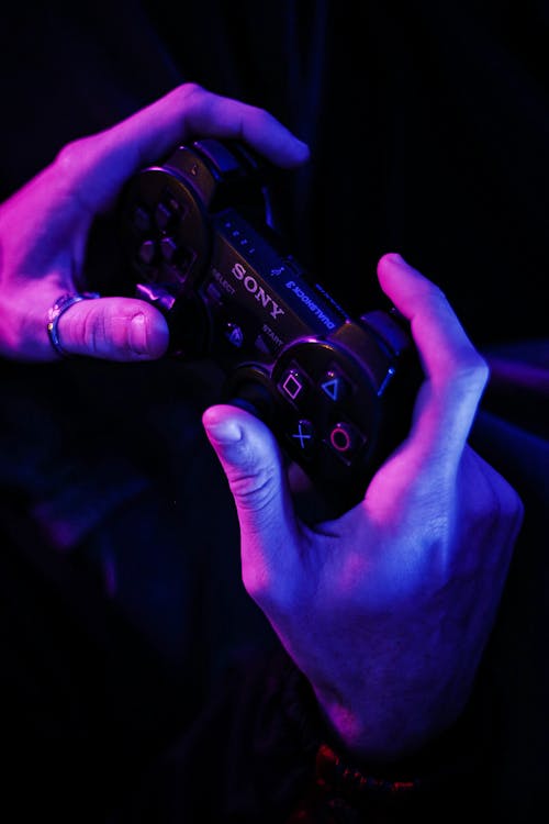 Close-up of Playing Playstation