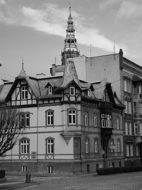 Grayscale Photo of Building 