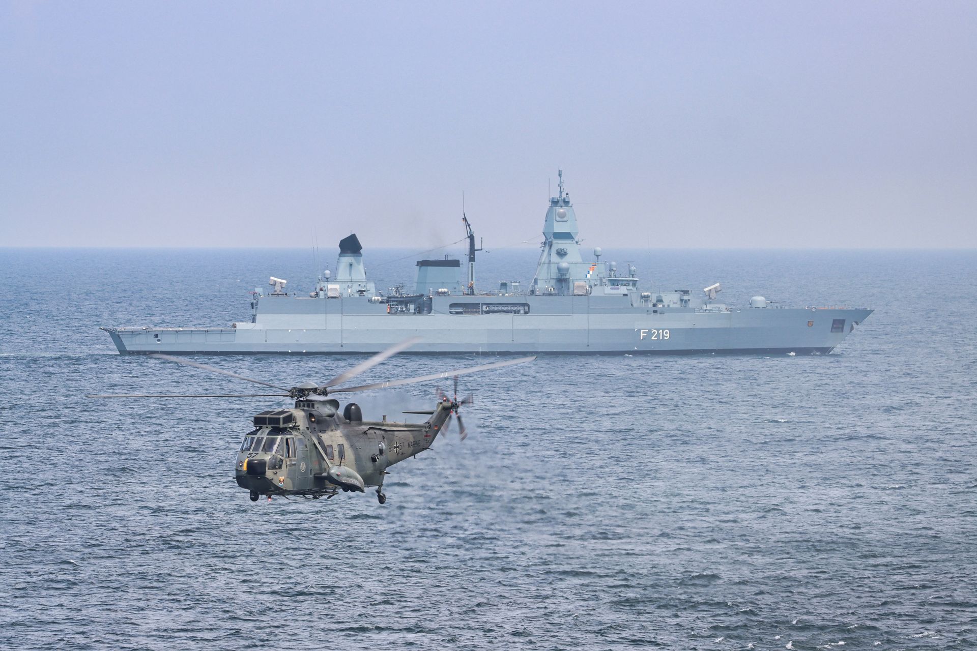 Royal Navy frigate transiting the Persian Gulf