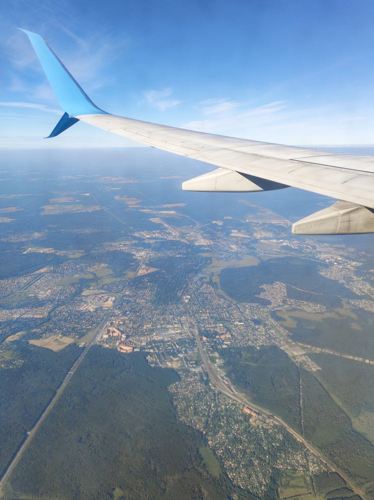 Wing Of An Airplane In The Air