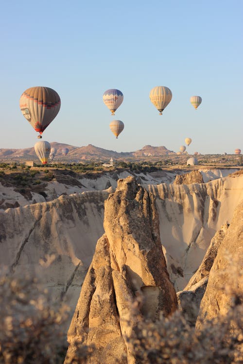 Foto stok gratis balon udara panas, cappadocia, di luar rumah