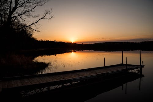 ドック, 夜明け, 日の出の無料の写真素材