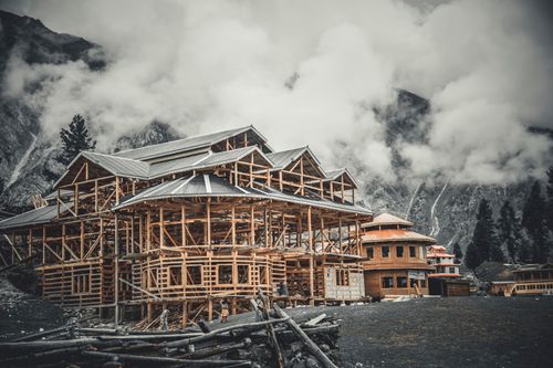 Free Hut in Mountains Stock Photo