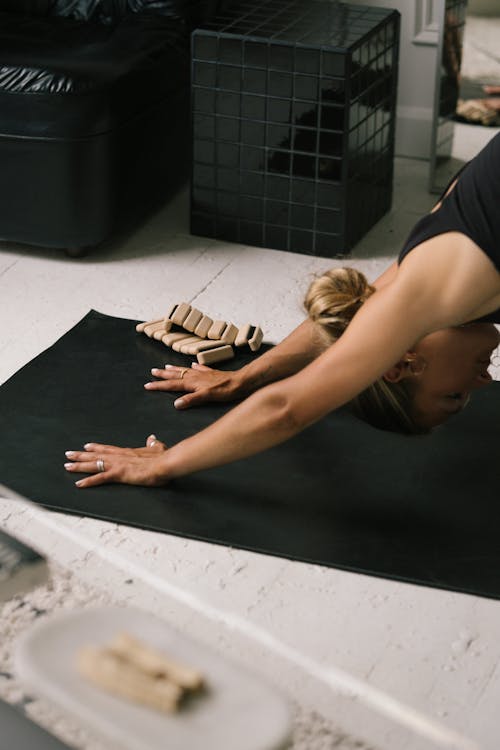 Woman Holding onto the Yoga Mat