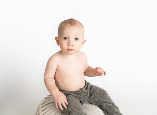 Free stock photo of baby minimal, baby white background, cute baby Stock Photo