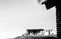 Black and White Shot of a House