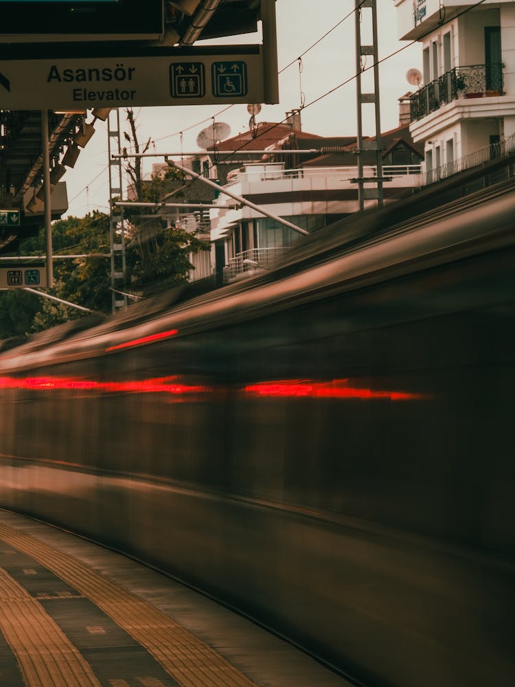 Blurred Motion Of A Train