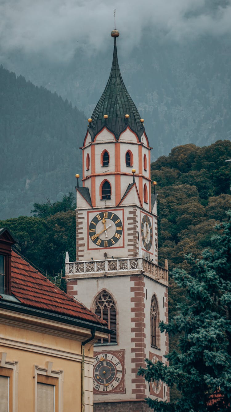 Ancient Building Tower In Green Landscape