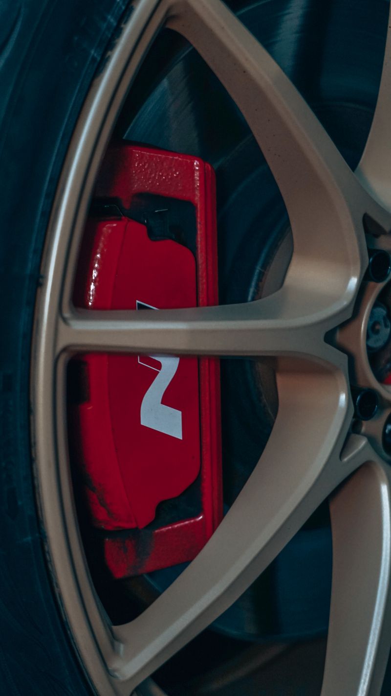 Close-up of a brake disc and caliper on a modern vehicle