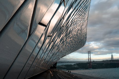 Facade of the Museum of Art, Architecture and Technology in Lisbon, Portugal 