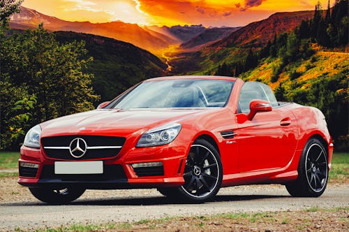 Free Red Mercedes-benz Convertible Stock Photo