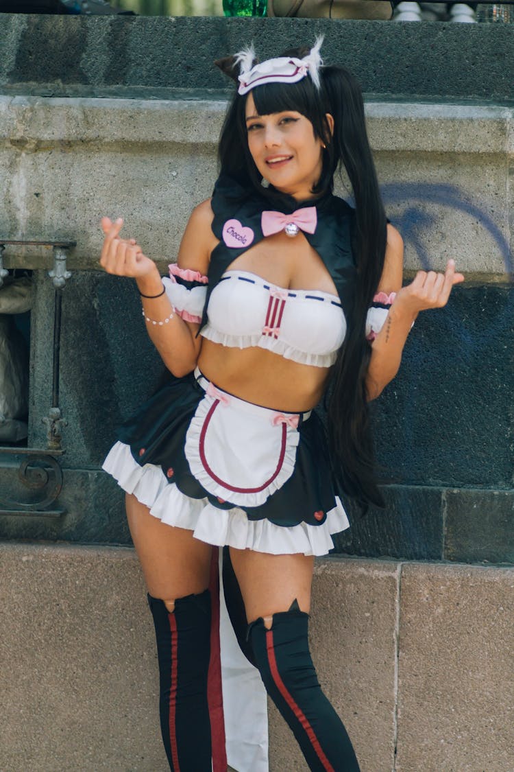 Woman Wearing A Sexy Maid Costume