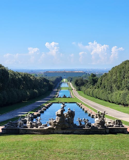 Landscape Photography of the Royal Palace of Caserta
 from the fountain of Venus and Adonis