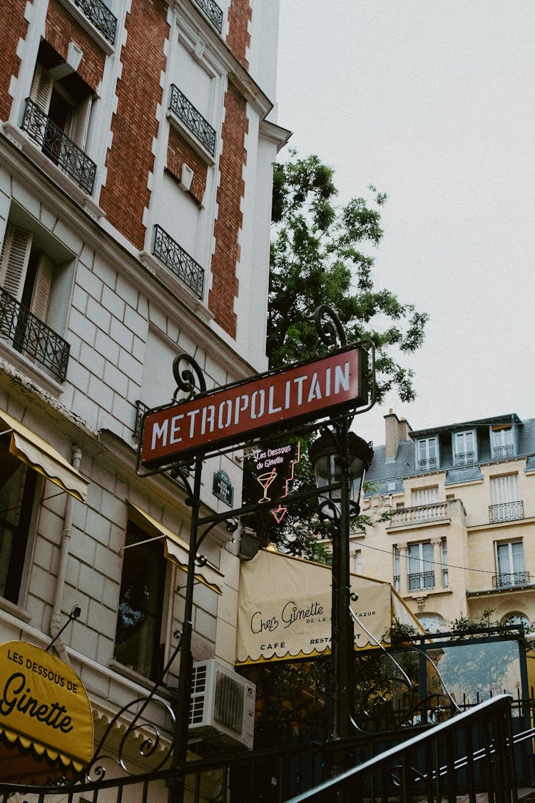 Metro Sign On City Street