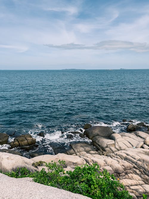 Waves Breaking on a Rocky Shore 