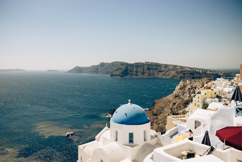 Dome and Balconies of Santorini, Greece