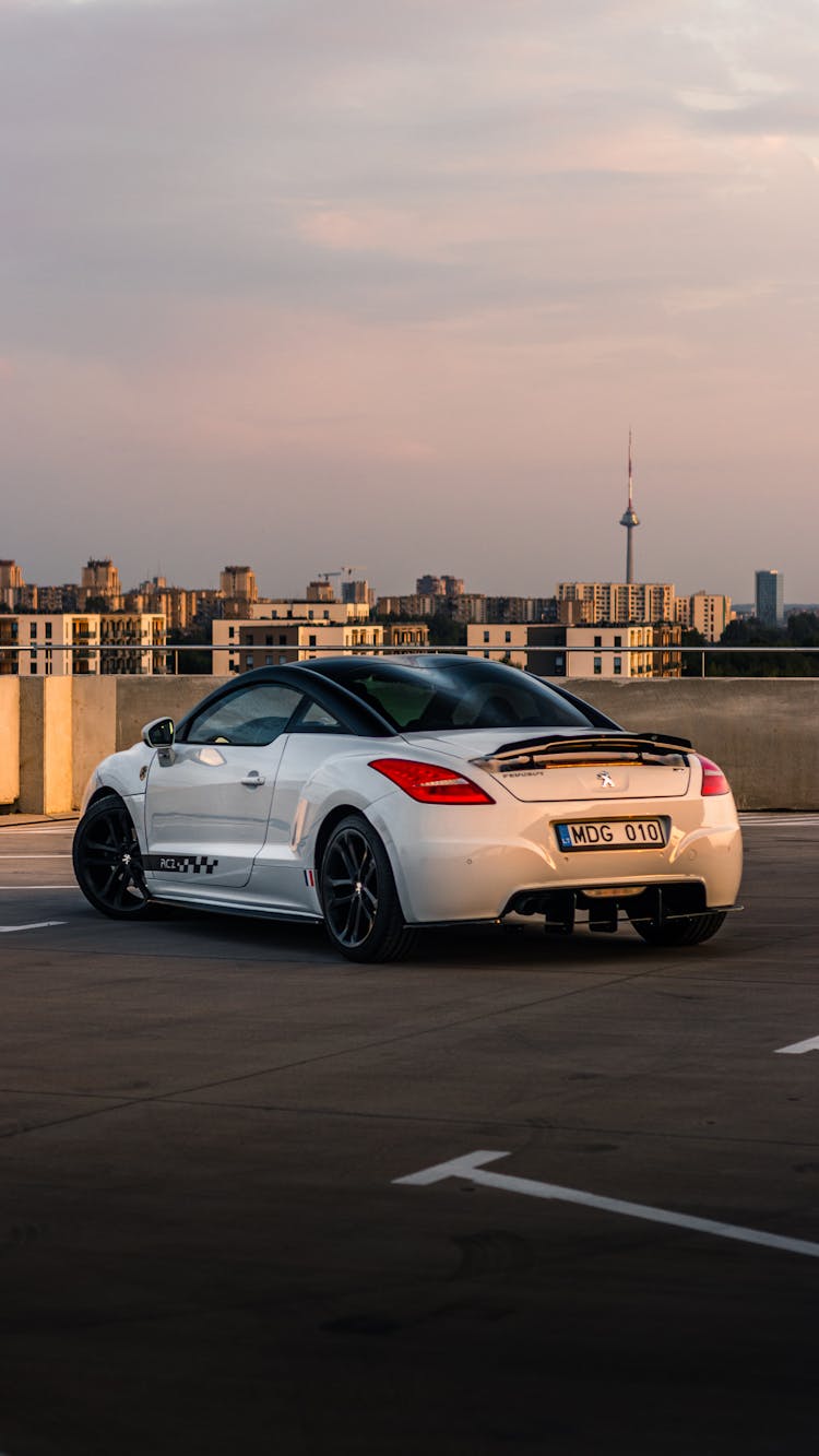 White Car On Rooftop