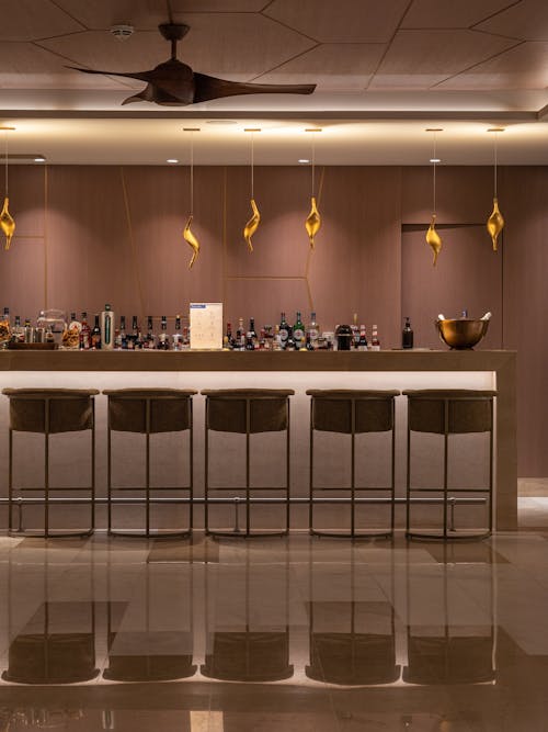 Modern Interior Design of a Bar Counter